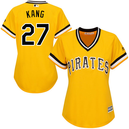 Pirates #27 Jung-ho Kang Gold Alternate Women's Stitched MLB Jersey
